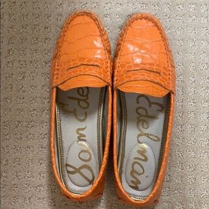 Orange loafers